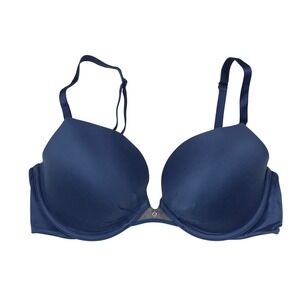 Victorias Secret Fabulous Plunge Bra Slate Blue Underwire Molded 34DD